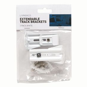 Living & Co Bracket for Extendable Curtain Track White 2 Pack