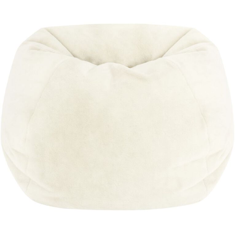 Living & Co Faux Fur Bean Bag White, , hi-res