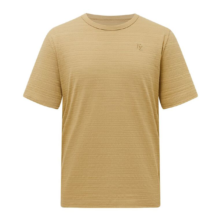 H&H Men's Regular Textured Tee, Brown Light, hi-res