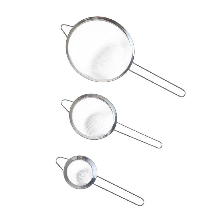Living & Co Mesh Strainer Set Stainless Steel 3 Pack, , hi-res