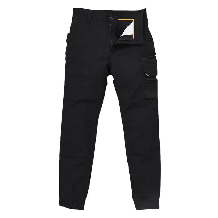 Tradie Cuffed Skinny Cargo Pants, Black, hi-res