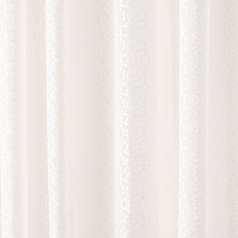 Living & Co Art Deco Voile White 90-180cm Wide/240cm Drop, , hi-res