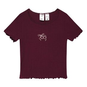 H&H Girls' Pointelle Baby Tee