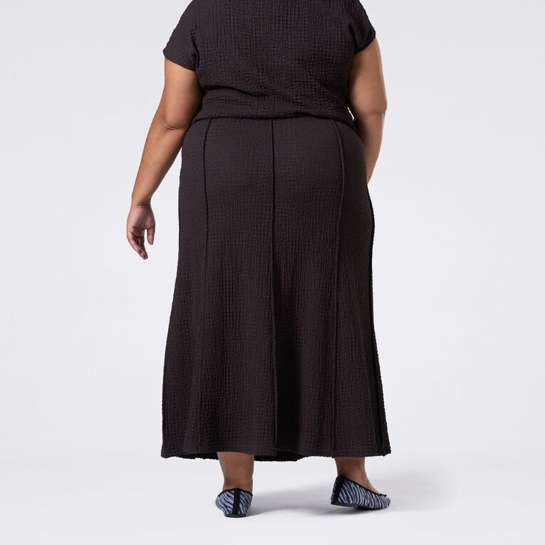 H&H Curve Women's Popcorn Panel Maxi Skirt, Brown Dark, hi-res