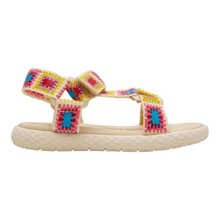 Young Original Junior Kids' Patchwork Sandals, Cream, hi-res