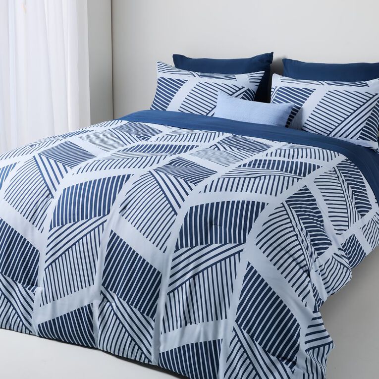 Living & Co 7 Piece Comforter Set Reversible Jetta Queen, , hi-res