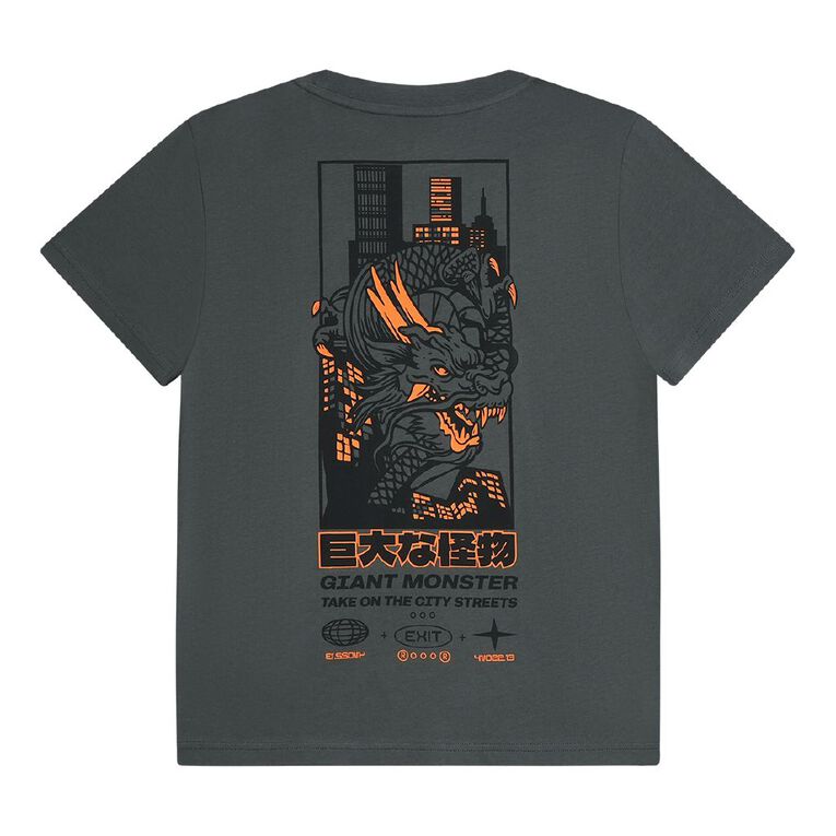 Young Original Short Sleeve Print Tee, Grey Dark, hi-res