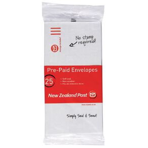 New Zealand Post Prepaid Non Window DLE Envelope 25 Pack White
