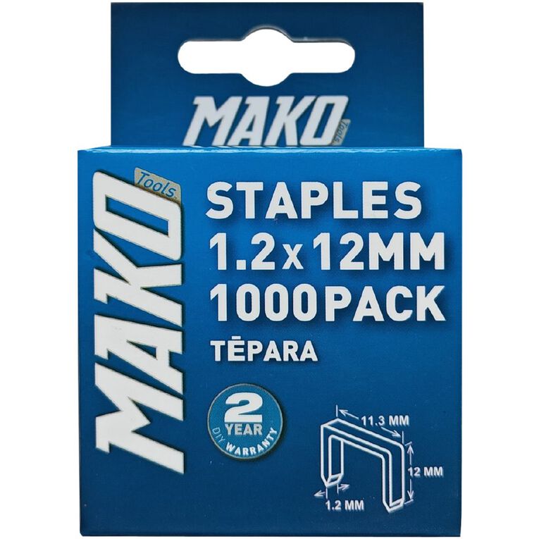 Mako Staples 1.2 x 12mm 1000 Pack, , hi-res