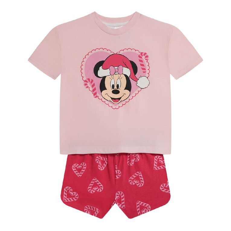 Minnie Mouse Girls' Boxy T-Shirt and Short Pyjama Set, Red Mid, hi-res