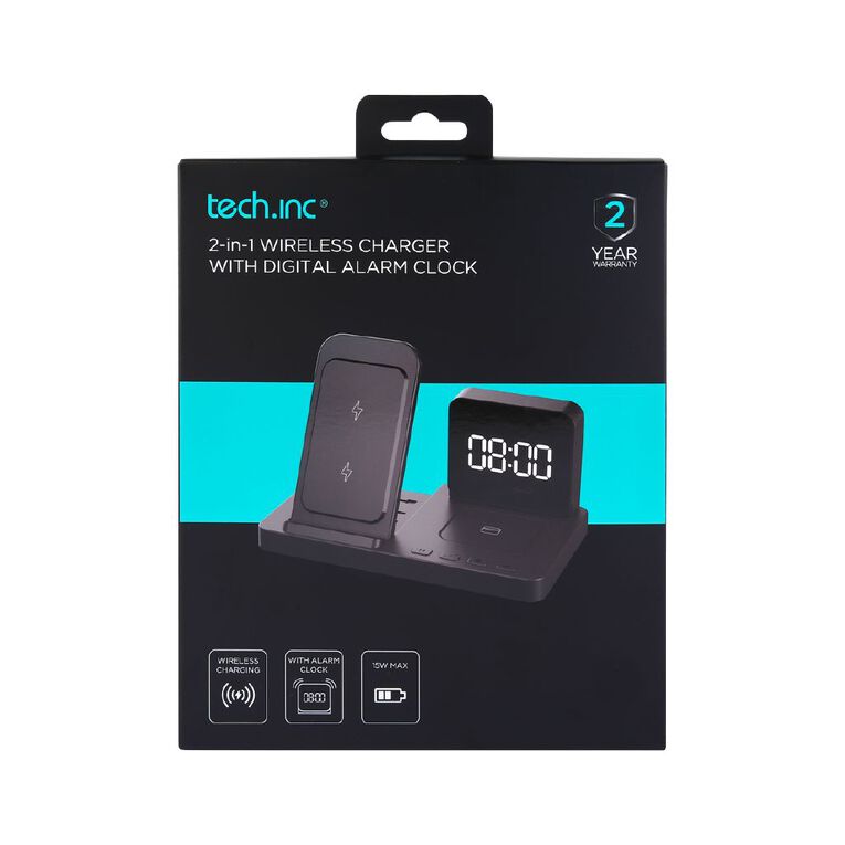 Tech.Inc 2in1 Magnetic Wireless Charger With Clock TIWA1233A, , hi-res