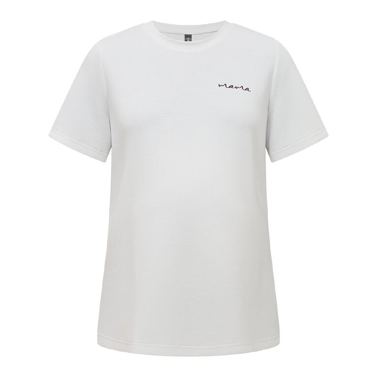 H&H Maternity Maternity Heavyweight Interlock Tee, White, hi-res