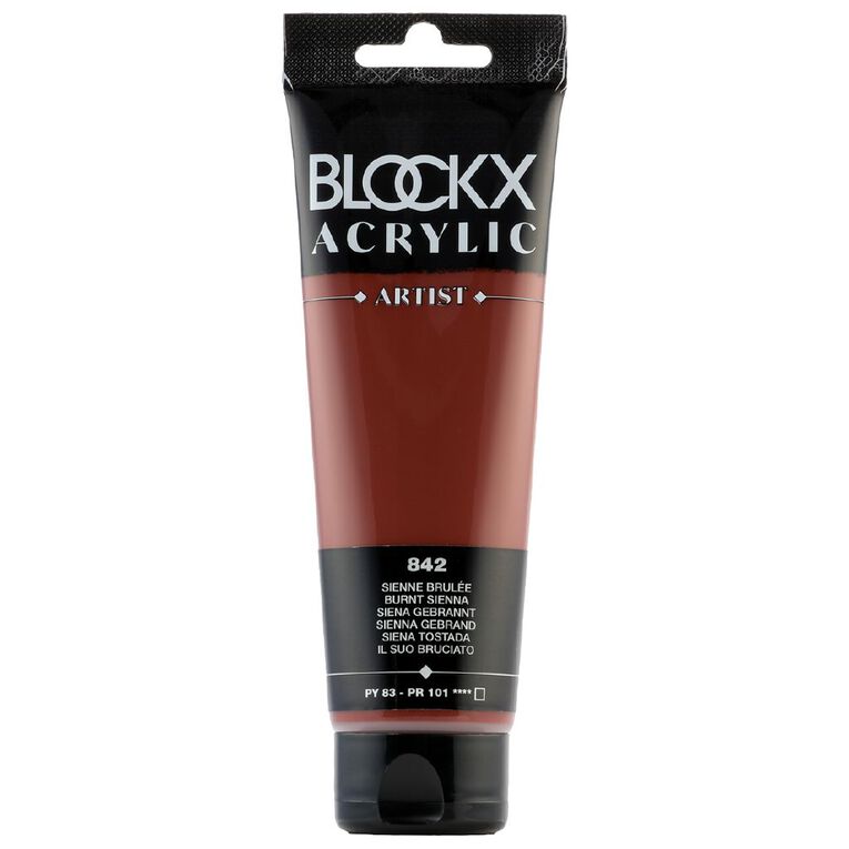 BLOCKX Acrylic Tube Burnt Sienna 120ml, , hi-res