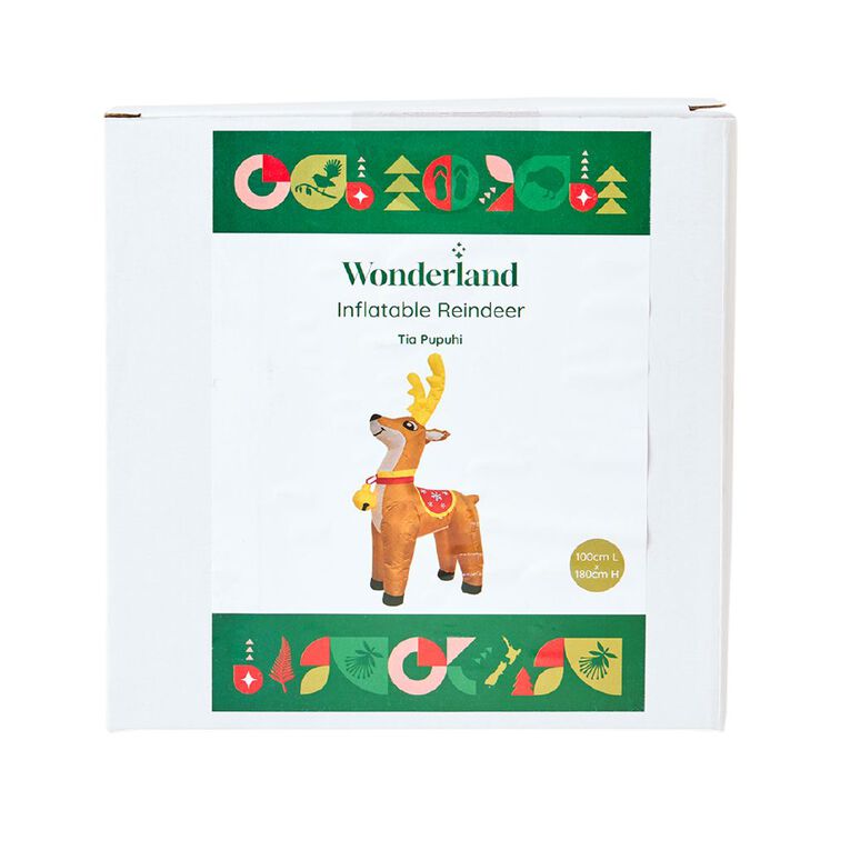 Wonderland Inflatable Reindeer Christmas Decoration 180cm, , hi-res