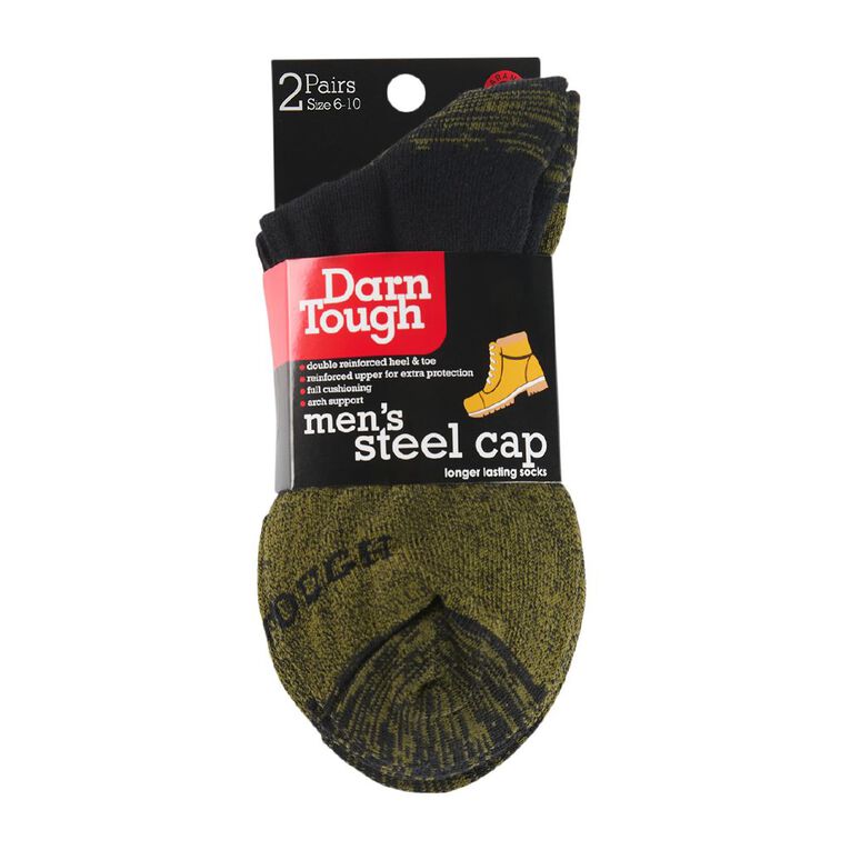 Darn Tough Men's Steel Cap Socks 2 Pack, Black W25 KHK, hi-res