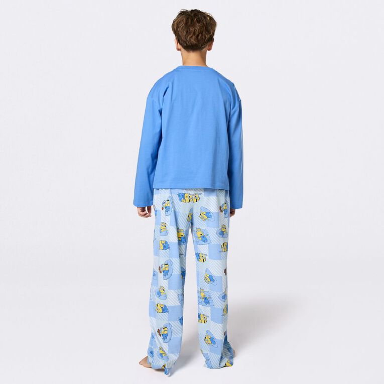 Minions Girls' Long Sleeve Knit Pyjama Set, Blue Mid, hi-res