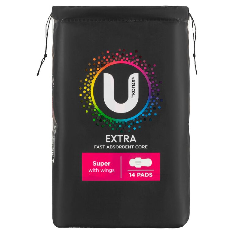 U By Kotex Super Wings Maxi Pads 14 Pack, , hi-res