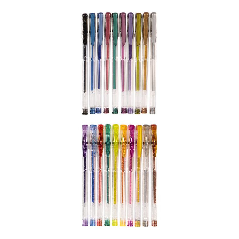 WS Mixed Sparkle Gel Pens MultiColoured 20 Pack MultiColoured The