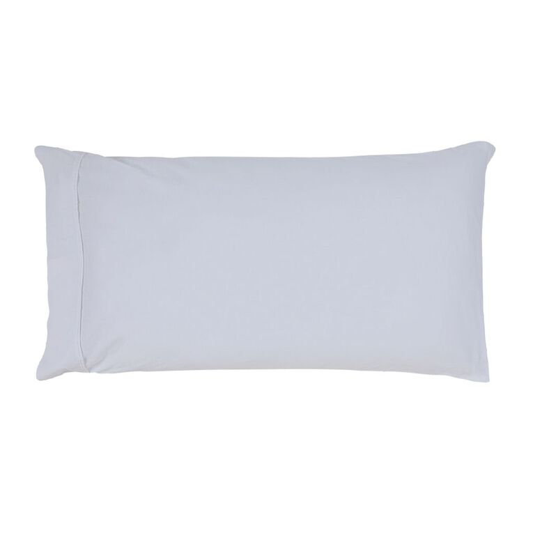 Living & Co 100% Washed Cotton King 2 Pack Pillowcase White 50cm x 80cm, , hi-res