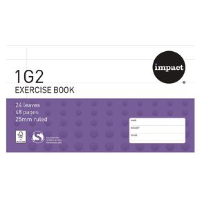 WS Exercise Book 1G2 25mm Ruled 24 Leaf Purple Mid