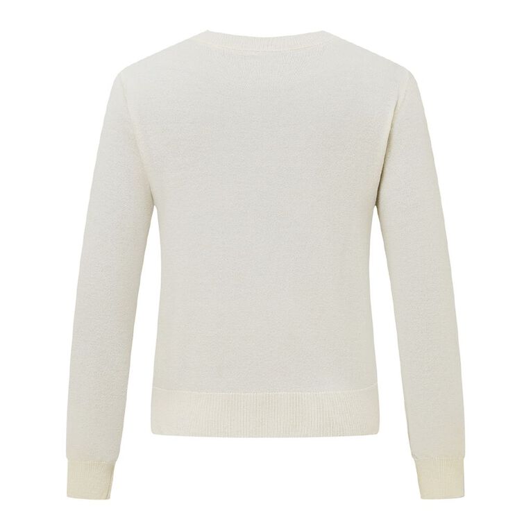 H&H Women's Essential Cardigan, Cream, hi-res