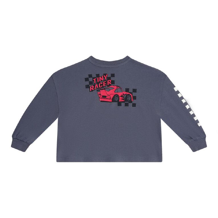 Young Original Toddler Boys' Long Sleeve Cuffed Print Tee, Grey Dark, hi-res