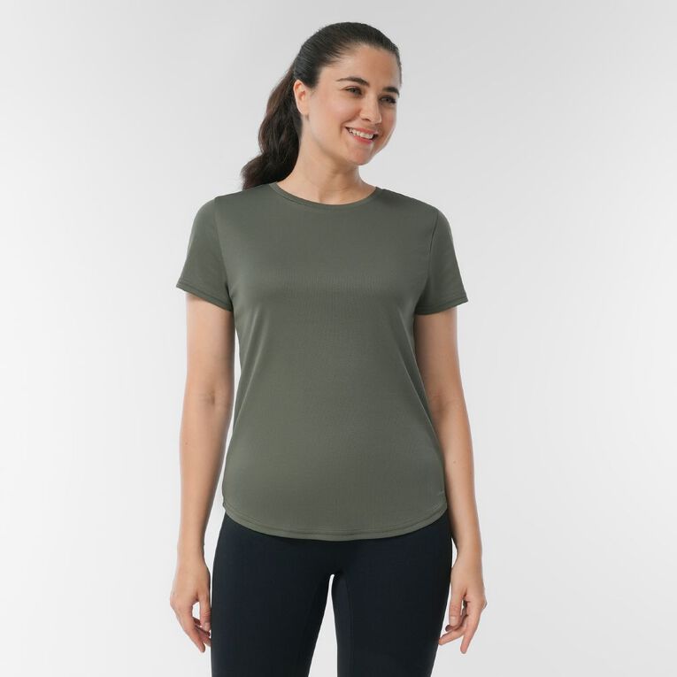 Active Intent Women's Active Mesh Crew Tee, Green Mid, hi-res
