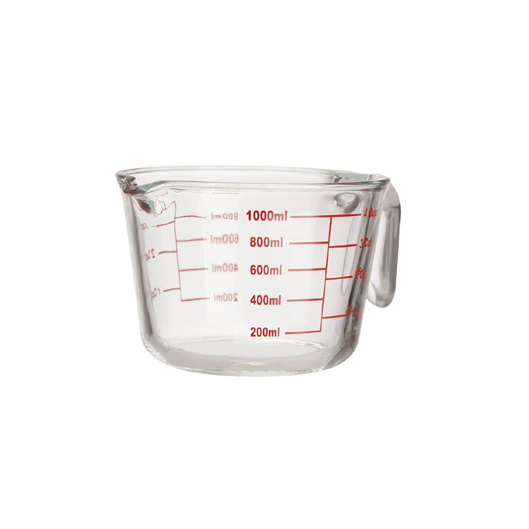 Living & Co Glass Measuring Jug Clear 1L, , hi-res