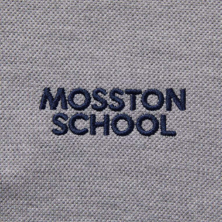Schooltex Mosston Short Sleeve Contrast Polo, Grey Mid, hi-res