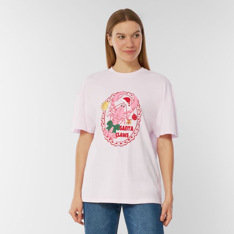H&H Women's Christmas Printed Tee, Pink Light, hi-res