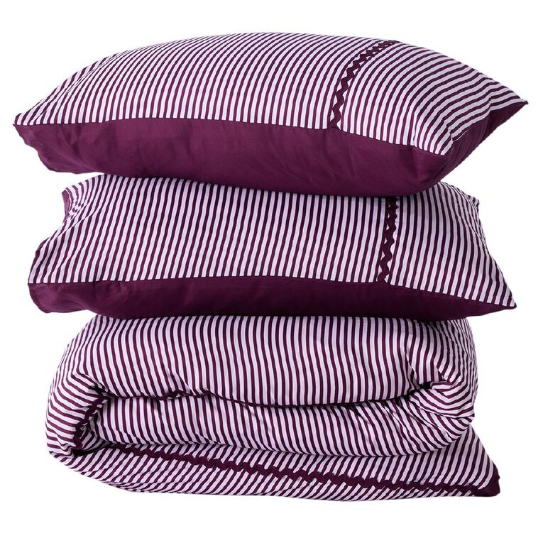 Living & Co Duvet Cover Set Ric Rac Pink King, Pink, hi-res