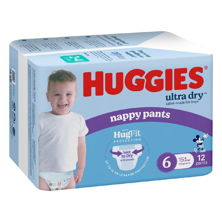 Huggies Ultra Dry Nappy Pants Junior Boy's Size 6 15+kg 12 Pack, , hi-res
