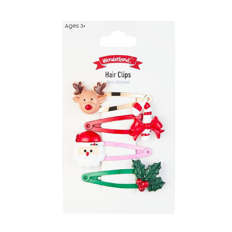 Wonderland Christmas Hair Clips 4 Pack, , hi-res