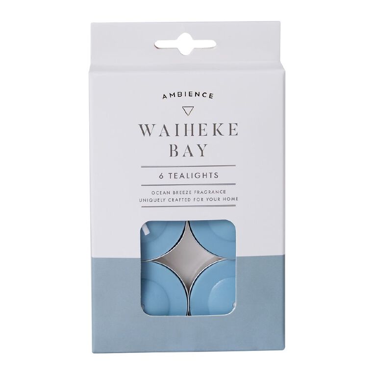 Living & Co Ambience Scented Tealight Candles Waiheke Bay 6 Pack, , hi-res