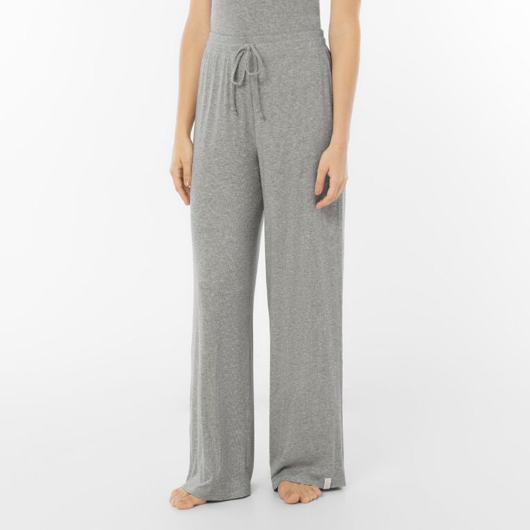 H&H Women's Lounge Ribbed Pants, Grey Marle, hi-res