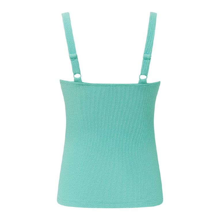 H&H Women's Crinkle Tankini, Green Mid, hi-res