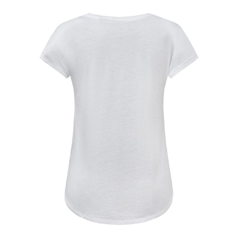 Active Intent Women's Crew Neck Tee, White, hi-res