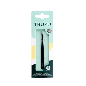 truyu square tip tweezers black 1 each