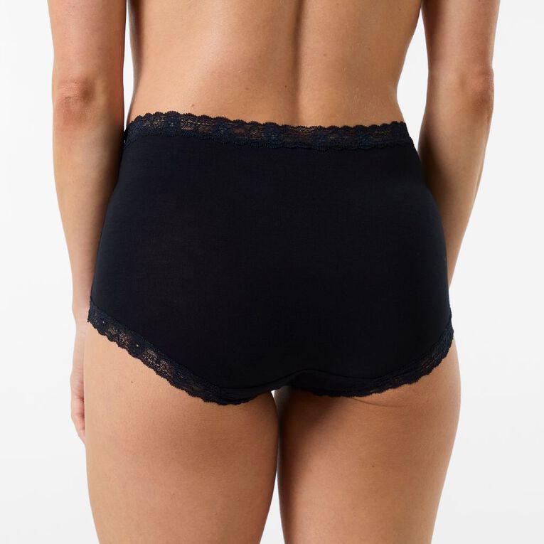 H&H Women's Soft Touch Full Briefs, Black, hi-res
