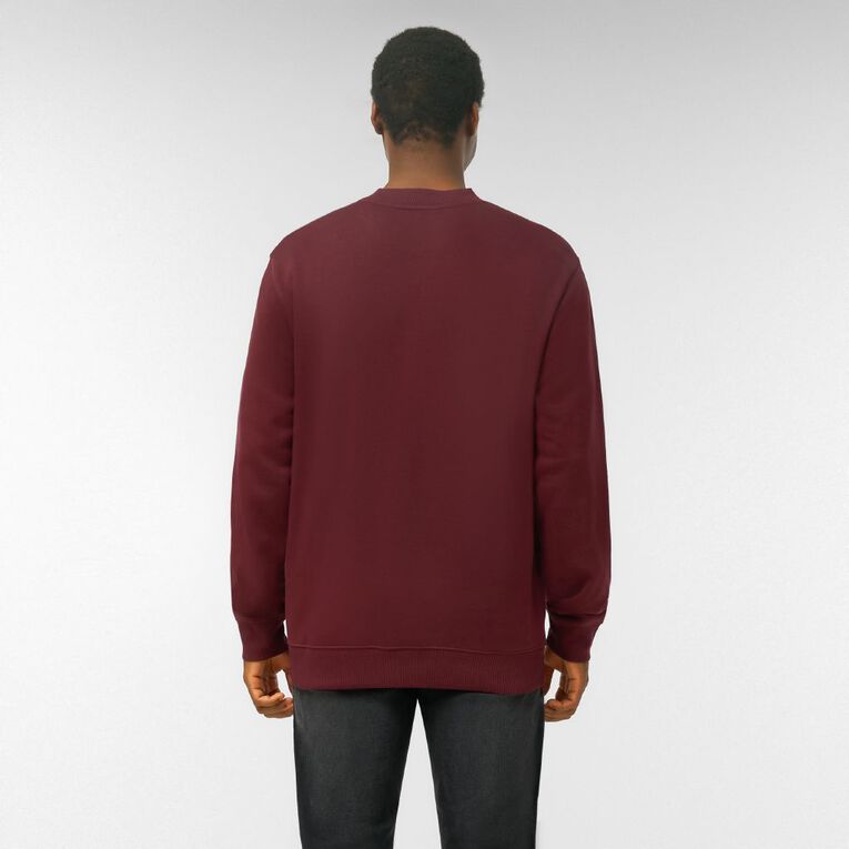H&H Men's Plain Crew Sweatshirt, Red Dark, hi-res