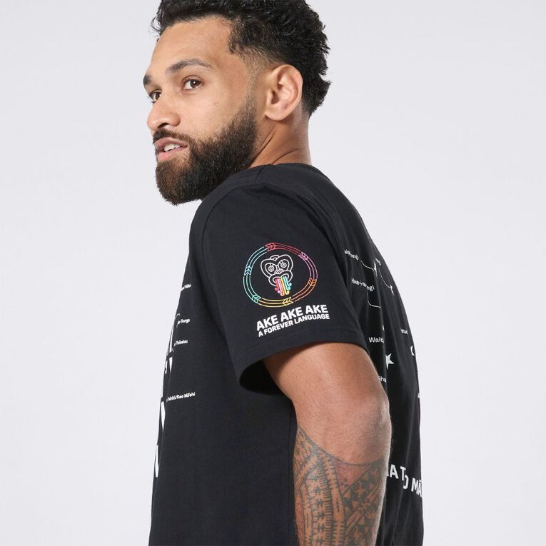 MLC Adults' Matariki Tee, Black, hi-res