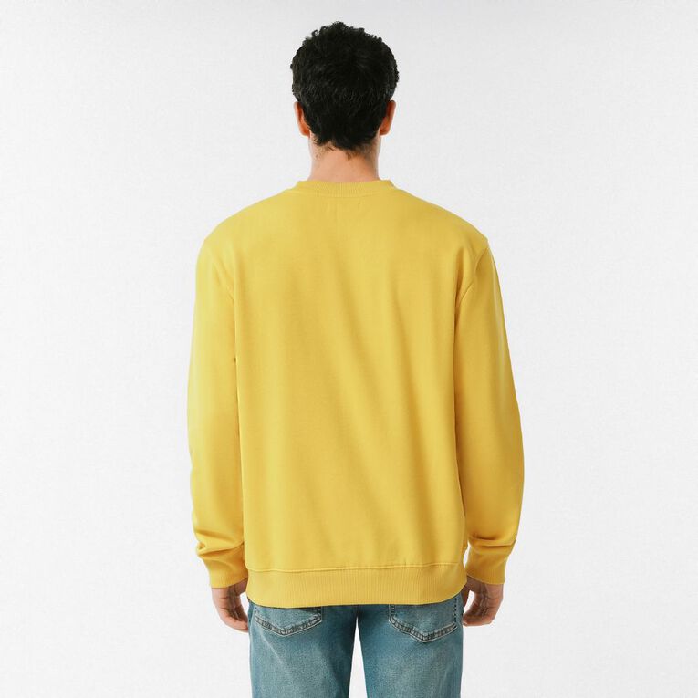 H&H Men's Plain Crew Sweatshirt, Yellow Dark, hi-res