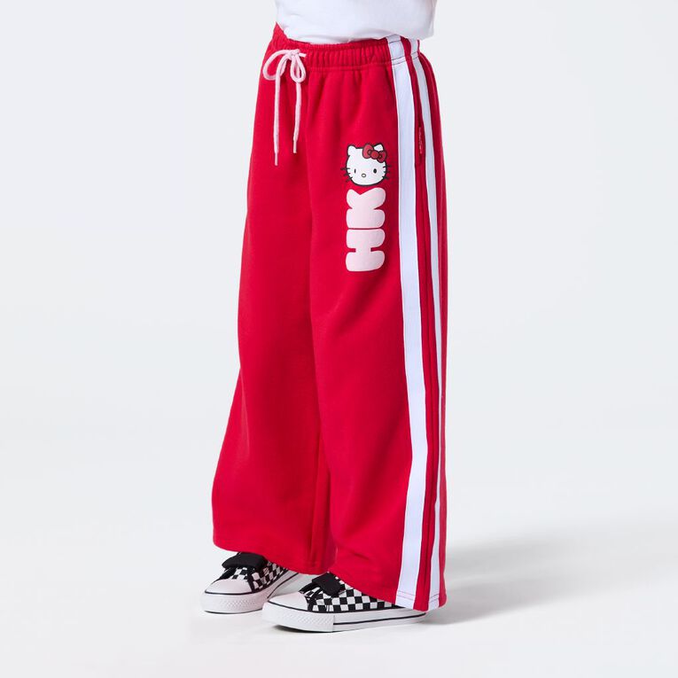 Hello Kitty Wide Leg Trackpants, Red Mid, hi-res