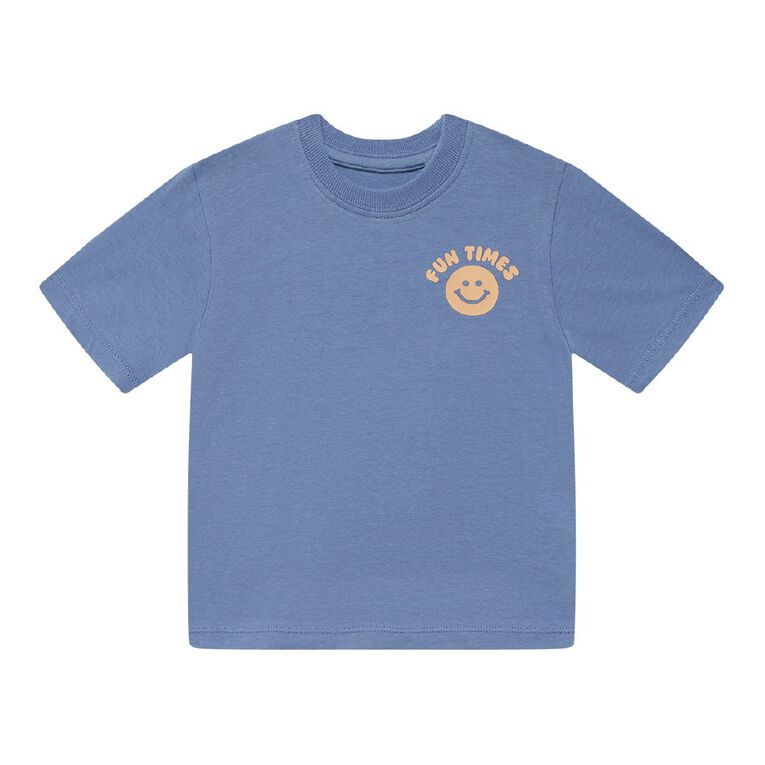 Young Original Preschool Short Sleeve Printed Tee, Blue Mid, hi-res