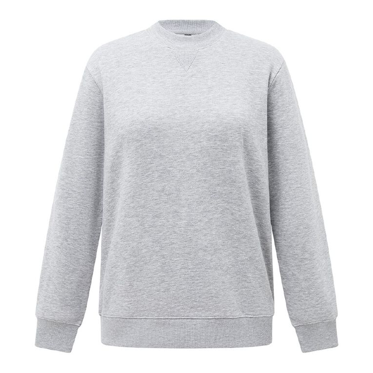 H&H Women's Classic Crew Sweatshirt Grey Mid The Warehouse
