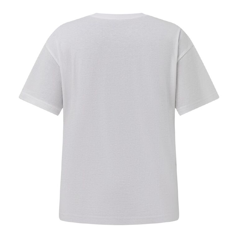 H&H Women's Short Sleeve Embellished Tee, White, hi-res