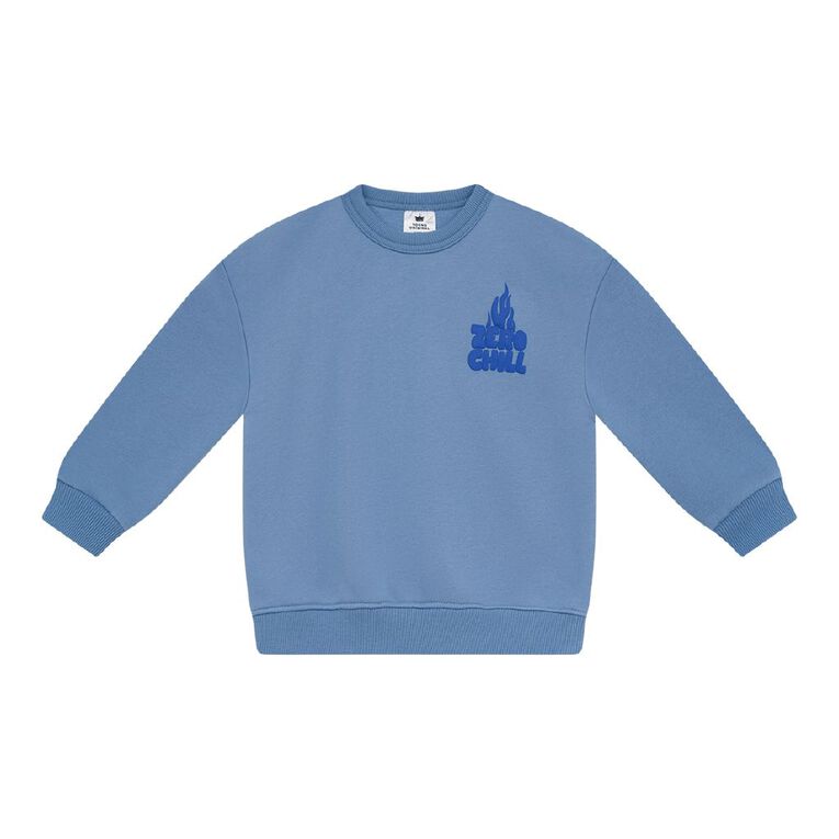 Young Original Toddler Boys' Cosy Fleece Sweatshirt, Blue Light, hi-res
