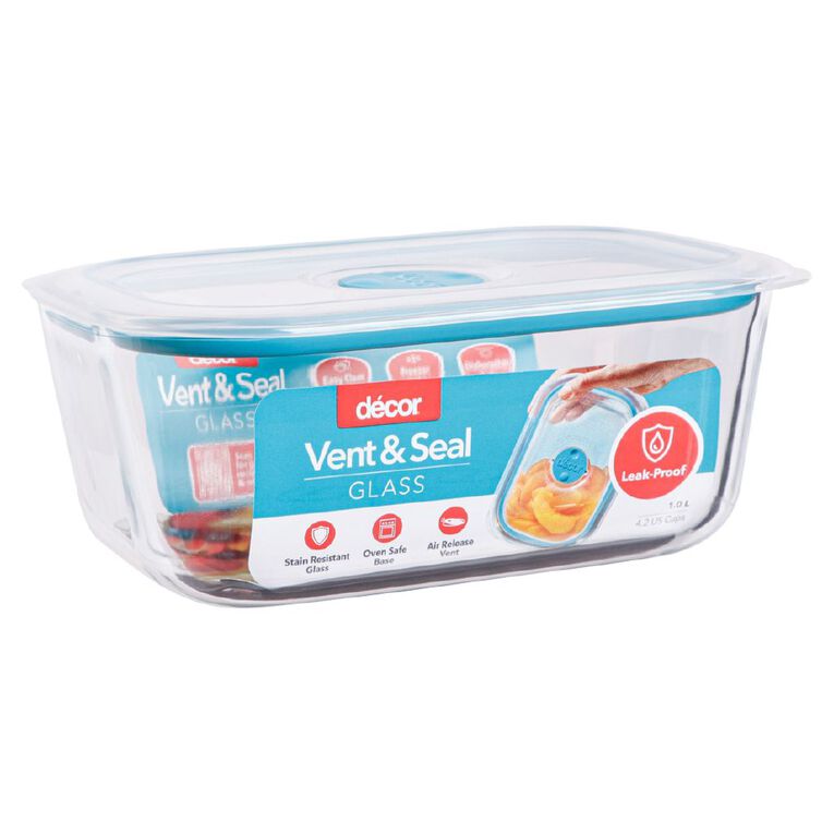 Decor Vent & Seal Glass Oblong Clear 1L, , hi-res