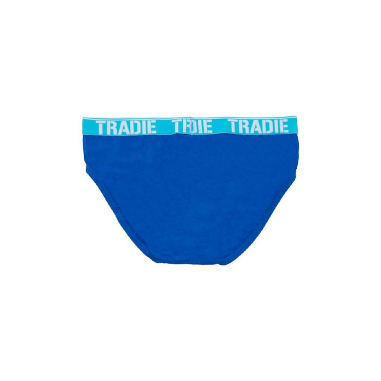 Tradie Men's Briefs 4 Pack, Blue Mid, hi-res