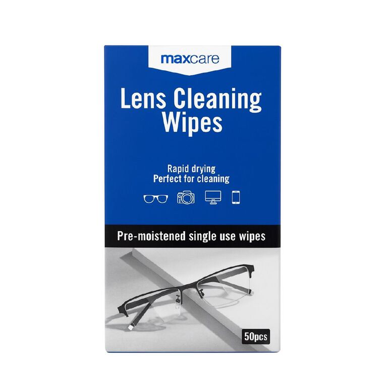 Maxcare Lens Cleaning Wipes 50 Pack, , hi-res